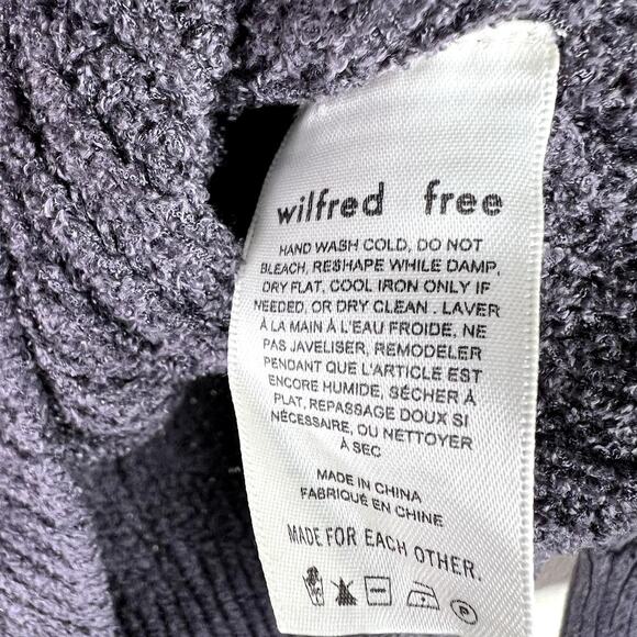 Aritzia Wilfred Free Salette Chenille Knit Pullover Sweater MEDIUM Gray Crew - Picture 3 of 5